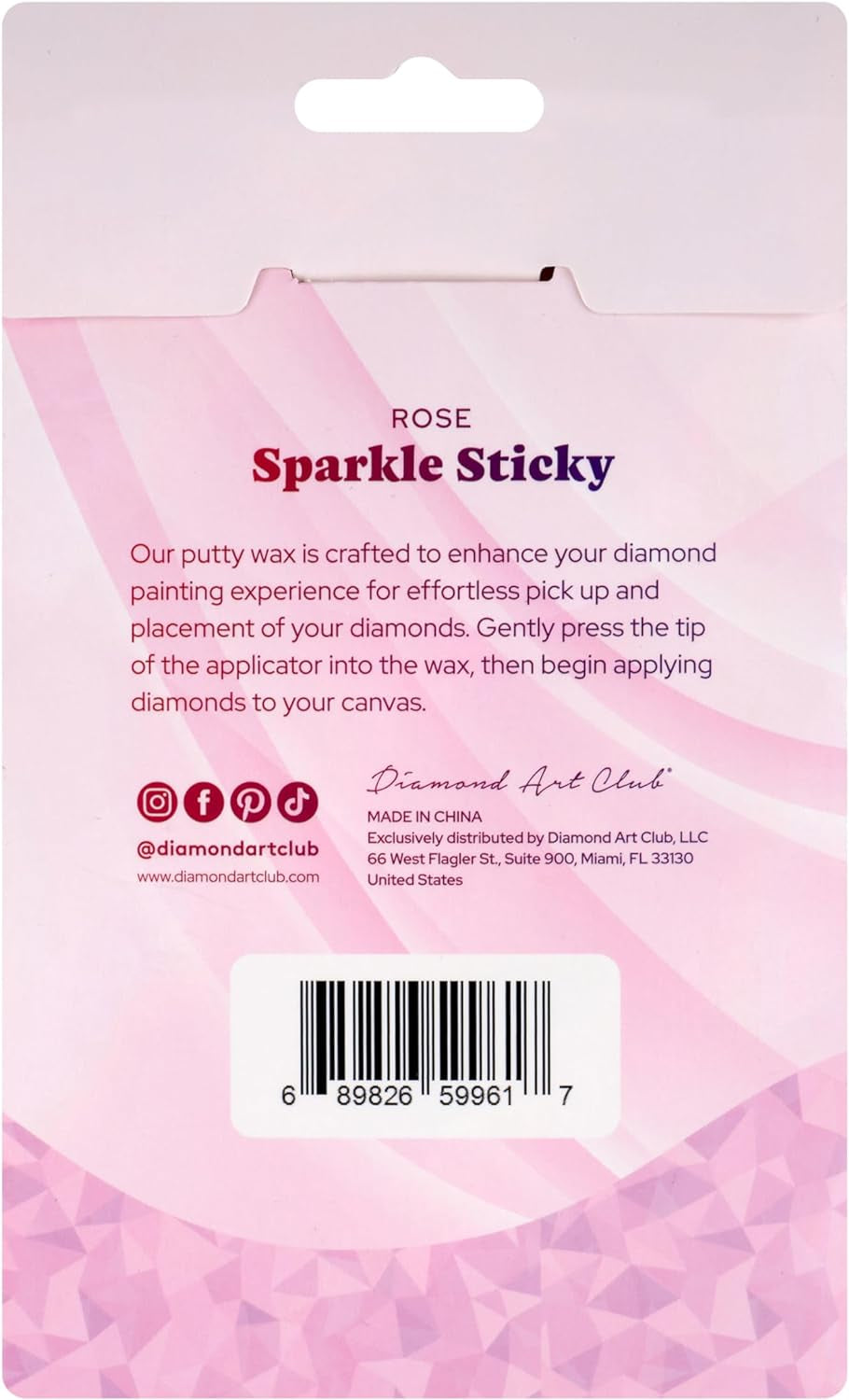 Rose Sparkle Sticky Reusable Putty Wax Adhesive, Wax for Diamond Painting, Diamond Art Accessories, 18Cm X 11Cm