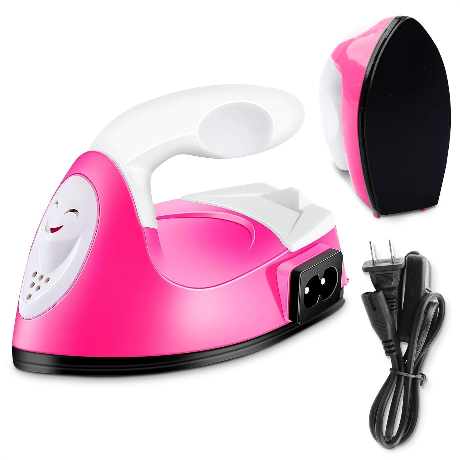 Mini Iron for Crafting - Small Iron for Crafts Small Travel Iron Mini Heat Press Iron Mini Iron for Clothes Mini Craft Iron Small Iron for Clothes - Mini Steam Iron for Clothes with Charging Base