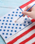 7 Pieces American Flag 50 Stars Stencil Template for Painting on Wood, Fabric, Paper, Airbrush, Walls Art, 2 Large, 2 Medium and 3 Small for Flag Day, Independence Day