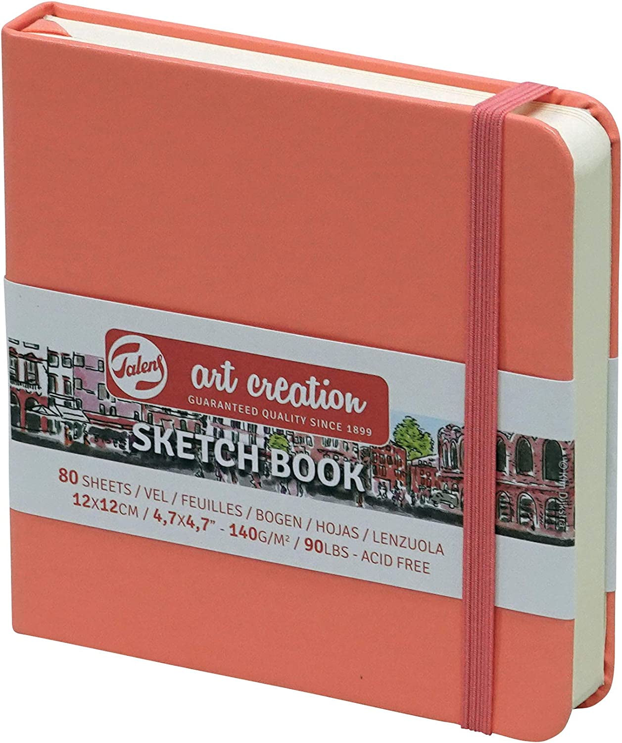 Royal Talens T9314-313M 441866 Talens Art Creation Sketchbook, Drawing Notebook, 8.3 X 11.8 Inches (21 X 30 Cm), Coral Red