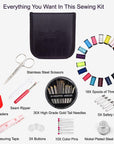 Mini Travel Sewing Kit,  DIY Premium Sewing Supplies,Basic Sewing Kit for Adults,Beginners,Home,Emergency Filled with Repair Kit and Sewing Needles,Thread,Scissors,Thimble,Tape Measure Etc