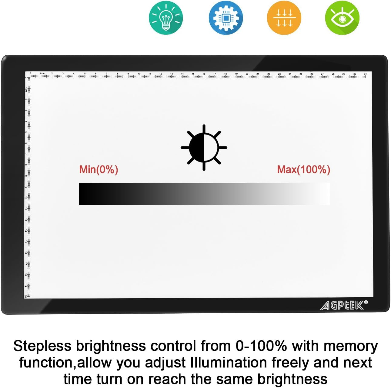 Magnetic A4 LED Artcraft Tracing Light Pad 4 Light Box Ultra-Thin Physical Buttons Control with Memory Function USB Powered Pad Animation,Sketching,Designing,Stencilling X-Ray Viewing W/USB Adapter