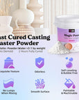 Resin Casting Powders 3000G, Fast Cured Casting Resin Kit for Beginners,20~30 Minutes De-Mold, Water Activated Plaster Powder Casting Kit for Resin Molds, Easy Mixing & Self Leveling