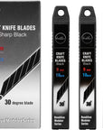 Detail Craft Knife Blades (30 Pcs) - 30 Degree Snap-Off Utility Knife Blade - Art, Craft, Model Making (Ultra Sharp Black)