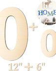 Large Wooden Number 5, Unfinished Wood Crafts Wood Numbers Letters for DIY Craft Projects, Birthday, Party, Wedding Decorations, Big Wooden Numbers 12 Inch and Small Wooden Numbers 6 Inch (2Pcs/Set)