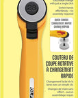 Rotary Fabric Cutter 28MM with 5 Blade Refill for Quilting, Sewing, and Crafts