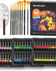 82 Pack Acrylic Paint Set, 66 Colors Acrylic Paint with 10 Brushes, 22Ml/0.74Oz Tubes, Vibrant Colors, Artist Painting Supplies for Kids, Adults Painting & Crafting on Canvas, Wood Ceramic