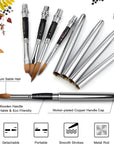 Sable Travel Watercolor Brushes, 4Pcs Kolinsky Sable Watercolor Travel Brushes with Leather Pouch - Fine Point Rounds Dagger Flat for Watercolor Gouache Ink Painting