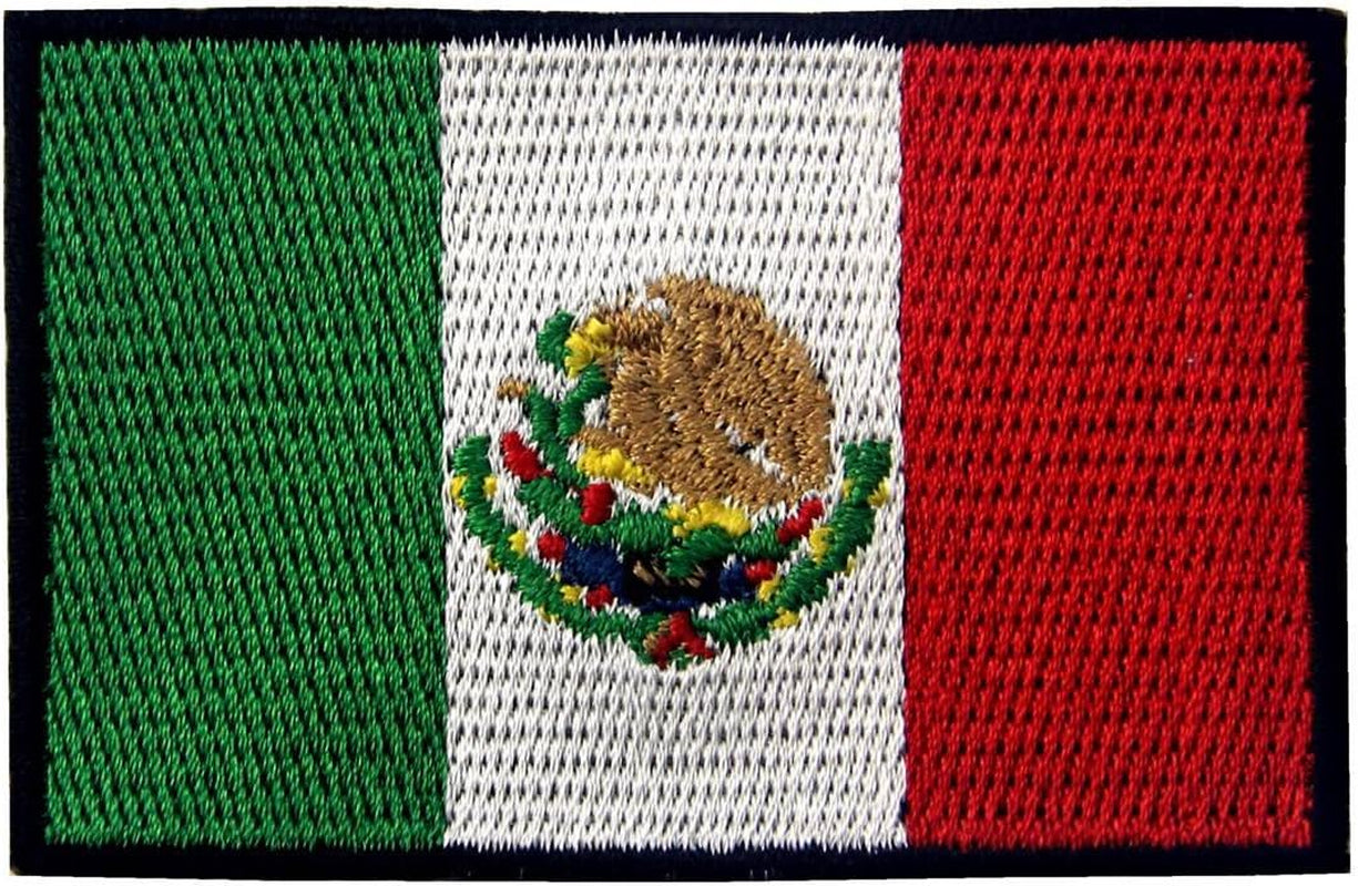 Patches Mexico Flag Embroidered Mexican Applique Hook & Loop National Emblem
