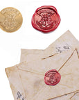 7PCS Harry Potter Wax Stamp Seals Kit with Vintage Seal Wax Stamp Hogwarts for Postcard Stamps Invitation Letters Gifts and Letter Stamps Envelope Wax Seal Stamp Wooden Stamp Set Wax Seal
