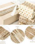 7 Pack Jute Ribbons, Rustic Ribbons Lace Craft Ribbon Net Burlap Fabric for DIY Sewing Craft Gifts Wrapping Party Holiday and Rustic Wedding Decoration (Total Length: 14 Meters)
