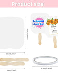 30 Pieces Church Fans Handheld Set, Including Fan Handle Craft Sticks Wavy Wooden Sticks, Blank White Cardstock, Double Sided Tape Church Fans for DIY Crafting Painting