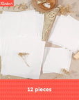 12 PCS White Embroidery Fabric, Pre-Cut Natural Cotton Embroidery Cloth Fabric, 4 Sizes Embroidery Cloth Squares for Embroidery Garment Craft (5.9 to 11.8Inch)