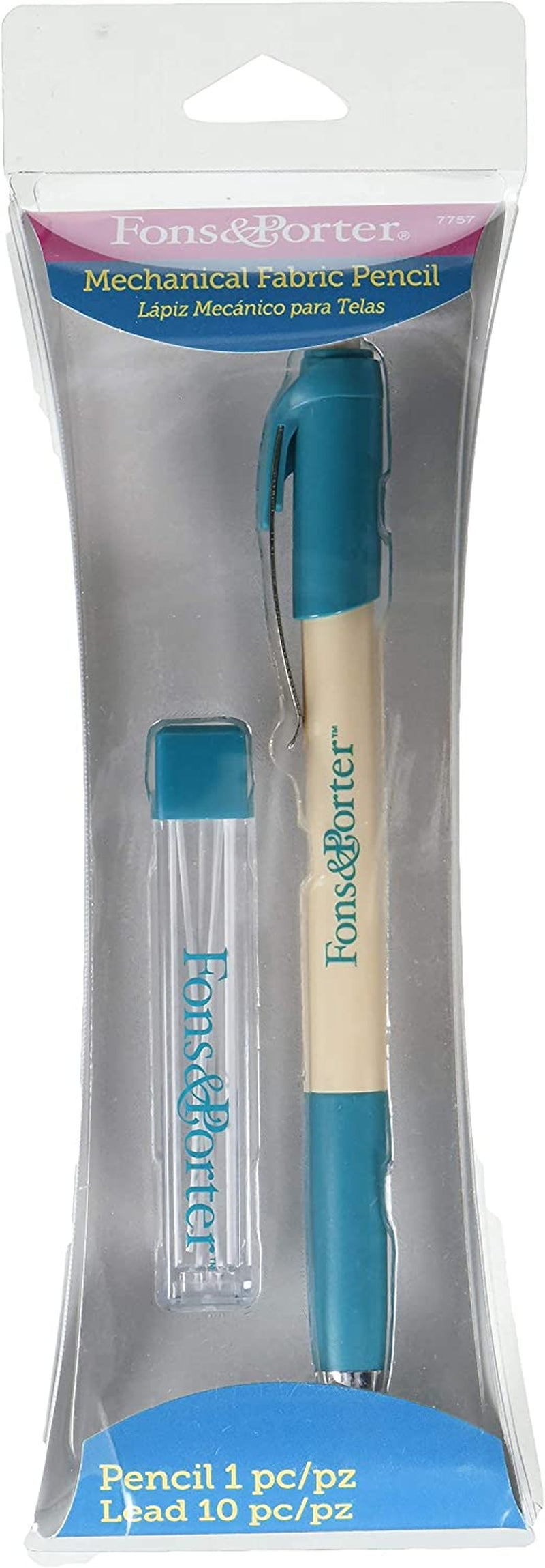 Mechanical Fabric Pencil Fons & Porter, 11 Piece Set, White