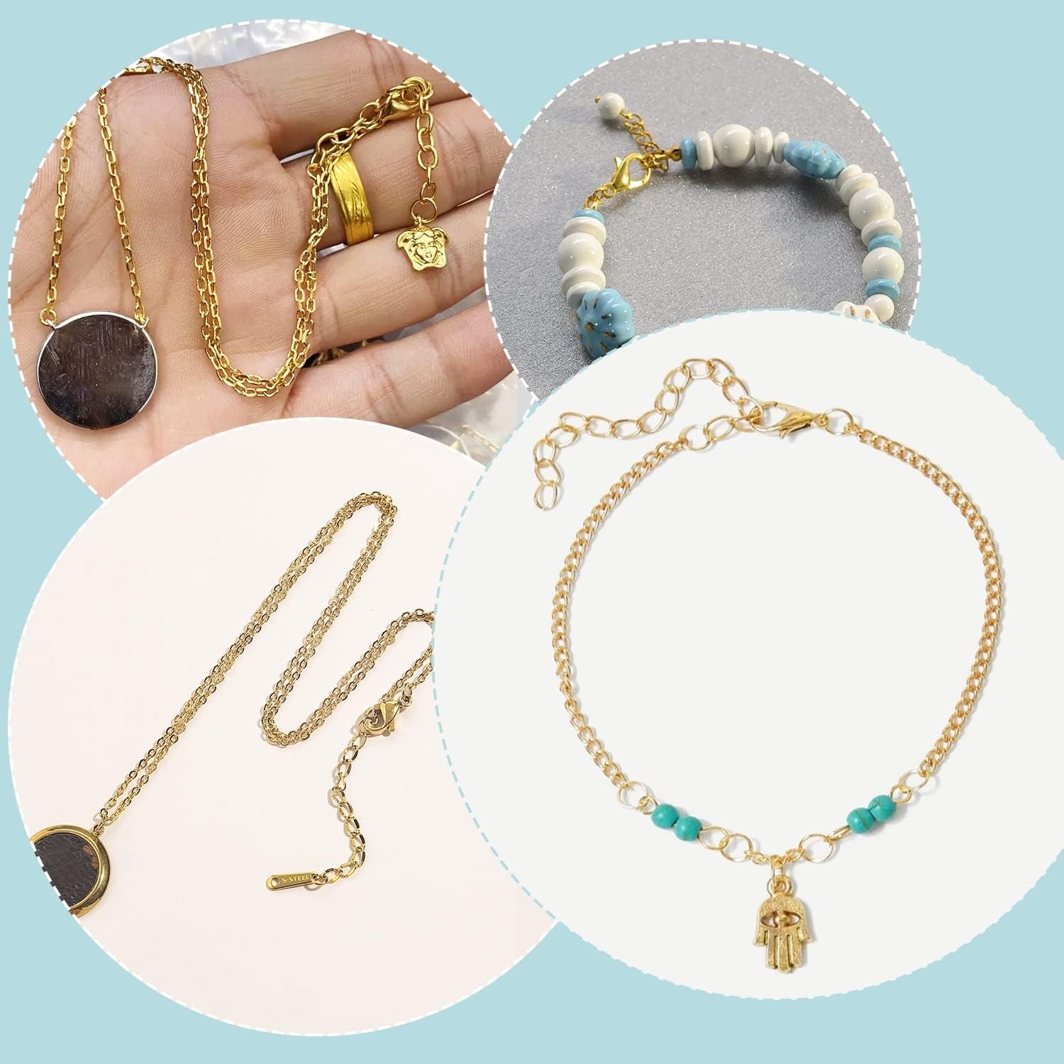 Lobster Clasps, 100Pcs Gold Lobster Claw Clasps for Handmade Necklace, Bracelet Jewelry Making Accessories Fastener Hook(12Mmx6Mm)