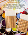 2 Pieces Hake Blender Brush Bamboo Brush for Ceramics Paint Brush Applicator Artist Drawing Brush Craft Painting Brushes for Watercolor, Wash, Ceramic and Pottery Painting (Novel Style)