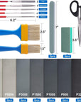Resin Polishing Strips Kit,33Pcs Resin Supplies with Sandpaper,Resin File Kit &Blocks,Scissors,Wooden Brush,Cloth,Resin Tools for Epoxy Resin,Jewelry Making Supplies,Resin Molds