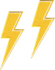 Lightning Bolt Patch Thunderbolt Flash, Iron On/Sew on - Appliques for Clothing, 2 Pack