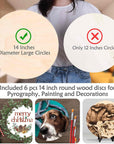 6 Pack 14 Inch Wood Rounds,14 Inch round Wood Circles for Crafts, Unfinished Wood Circles Wood Sign Blank, Wooden Discs for DIY Crafts, Door Hangers and Christmas Decoration