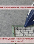 Hot Hem Ruler for Quilting and Sewing – Non-Slip Hot Ironing Ruler and Pleats with Dry or Steam Iron on Quilt Blocks and Clothes - 10" X 2.5"