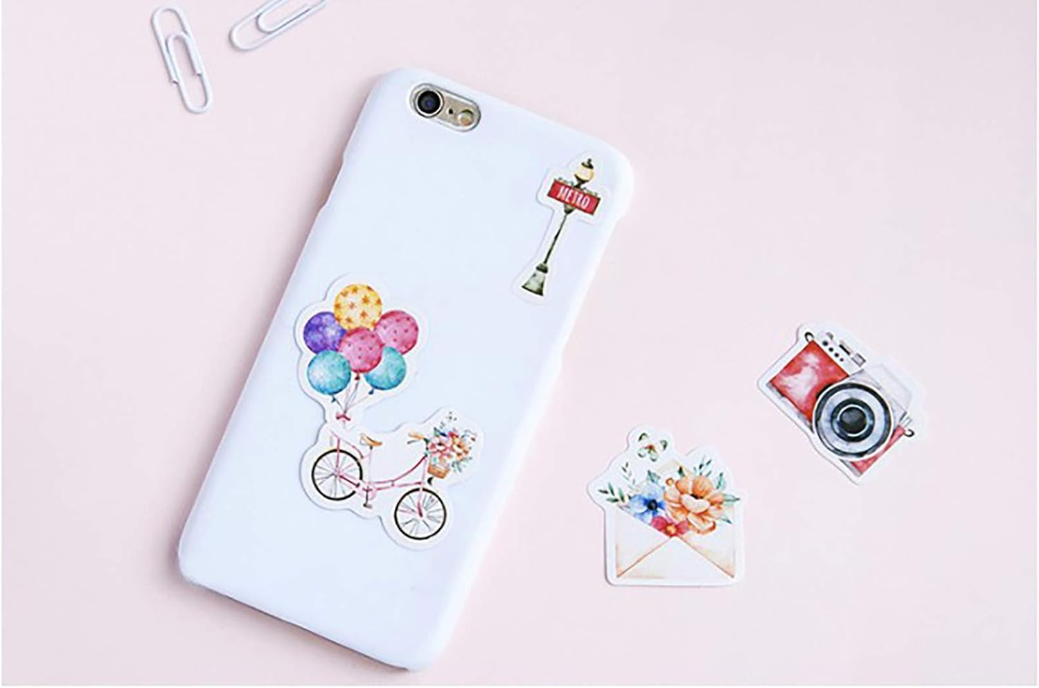 Mini Size Scrapbook Stickers, 45Pcs  DIY Decoration Travel Stickers Life Set for Travel Case, Laptop, Planners, Calendars, Scrapbook, Suitcase, Notebooks, Dimension Less 44Mm(Travel)