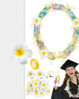 24 Set Graduation Candy Lei Making Kit Class of 2024 Hawaiian Lei Candy Lei Tubing Lei Bags Congrats Grad Lei Long Lei Ribbons Candy Dessert Filler for Party Graduate (Net Flower Style)