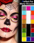 Face Paint,20 Colors Face Paint - Face Painting Kit,Water Based Face Painting Kit for Kids Party with 10 Brushes 5 Sticker Stencils and Paint Tray ,Body Paint for Kids and Adults Halloween Makeup