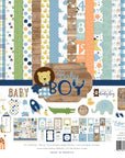 Baby Boy Collection Kit Paper, Blue, Green, Mint, Yellow 12-X-12-Inch