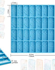 Domino Mold for Epoxy Domino Mold for Resin Candy Molds Clay Mold Dominoes Molds 28 Cavities Silicone Mold for Pendant Epoxy Molds Cake Jewelry Making Tool (Blue,125 Gram)
