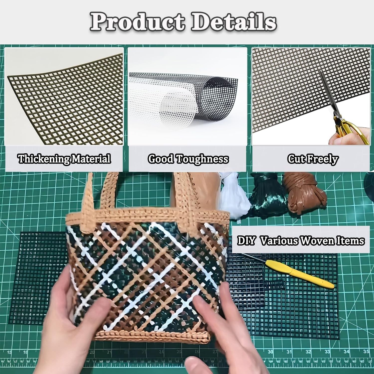 Plastic Mesh , 5 Pieces 7 Count Mesh  for Embroidery Making Cross Stitch Aida Mesh Screen for DIY Crafts, Acrylic Yarn Crafting Knit Crochet Projects (10.2 X 13.2 Inch)