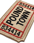 Ticket to Pound Town Patch - Iron On/Sew on - Fully Embroidered, Beige Color - Funny Morale, Tactical, Military Patch - Perfect for Your Tactical Military Army Gear, Backpack, Cap, Vest