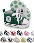 Unisex Baby Boys Girls High Top Sneaker Soft Anti-Slip Sole Newborn Infant First Walkers Canvas Denim Shoes