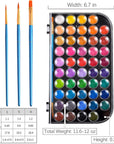 Upgraded 48 Colors Washable Watercolor Paint Set with 3 Brushes and Palette, Non-Toxic Paints Sets for Kids, Adults, Beginners Artists, Make Your Painting Talk…