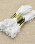 White Embroidery Floss, 24 Skeins Embroidery Thread Friendship Bracelet String, Cross Stitch Threads Hair Wrap Yarn