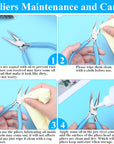 Jewelry Pliers,  4Pcs Jewelry Making Tools Kit with Needle Nose Pliers/Chain Nose Pliers, round Nose Pliers, Wire Cutters and Bent Nose Pliers for Crafts, Wire Wrapping, Jewelry Making Supplies