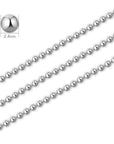 Pack of 50 Ball Bead Chain, Dog Tag Chain Necklace Bulk 24 Inches Silver Nickel Plated Ball Chain for Jewelry Making DIY Crafts 2.4Mm Bead Adjustable Metal Pull Chain with Matching Connector