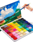 Gouache Paint Set, 56 Colors X 30Ml Unique Jelly Cup Design in a Carrying Case, Gouache Opaque Watercolor Painting Perfect Art Supplies for Artists, Students, and Kids
