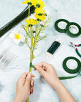Floral Tape and Floral Wire, Floral Arrangement Kit with Green Floral Tape and Floral Wire, Boutonniere Flower Pin, Wire Cutter for Wreath Making Supplies