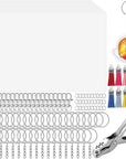 162 Shrinky Sheets Keychain Kit, Including 20 Sheets Shrinky Plastic Paper, Tassels, Keychain Clip, Split Key Rings, Key Rings with Chain, Jump Rings, Hole Punch for Creative