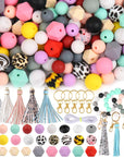 141Pcs Silicone Beads for Keychain Making Kit Beads for Pens Silicone Beads Bulk Key Chain Making Kit 15Mm Silicone Beads Rubber Beads Keychain Making Supplies for Bracelet Necklace Jewelry