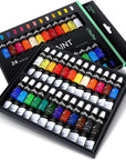 Oil Paint Set, 24 Oil-Based Colors, 12Ml/0.42Oz X 24 Tubes Non-Toxic Oil Painting Set Supplies for Canvas Painting Artist Kids Beginners Adults Classroom DIY Art Supplies Gift