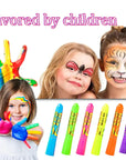 12 Pcs Glow in the Dark Face Body Paint, UV Black Light Glow Makeup Kit for Kids Adult, Non-Toxic Fluorescent Face Paints Crayons for Birthday Party Halloween Masquerade Makeup