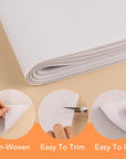 Light Weight White Iron-On Non-Woven Fusible Interfacing 12 Inch X 27 Yards Light Weight Non-Woven Interfacing Iron on Polyester Single-Sided Interfacing for DIY Crafts Supplies