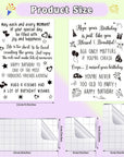 4 Sheets Sentiments Rubber Clear Stamps Set Clear Stamps for Card Making and 3 Pcs Acrylic Stamp Block Tools with Grid Lines Happy Rubber Birthday Stamps Craft Supplies for Diy Scrapbooking Journaling