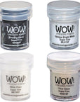 ! Embossing Powder Black and White Bundle: Primary Ebony, Opaque Bright White, White Pearl, Clear Gloss, 15ML