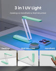 UV Light for Resin Curing, UV Resin Light, Wireless & Rechargeable UV Lamp, 3-In-1 Uses, Foldable Blacklight Ultraviolet LED, Craft Supplies Tools for Resin Molds, Jewelry Making, DIY Decor