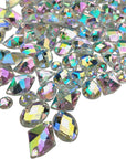 200PCS Crystal Gems AB Acrylic Flatback Sew on Diamante Rhinestones with Mixed Shapes for DIY Crafts Handicrafts Clothes Bag Shoes Decorations
