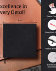 Art Sketch Book, Square 156 Pages 8 X 8 Inch, Hardcover Leather Artist Sketchbook, Blank Sketch Pad for Drawing, Painting Supplies, Thick 160Gsm Cream Paper, Boxed for Gifts