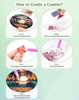 8Pcs Diamond Painting Coasters Kits, DIY Landscape Diamond Art Coaster Kits with Holder, Small Diamond Painting Kits for Adults & Kids Art Craft Supplies
