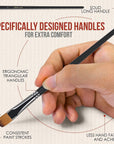 Angular Paint Brush, 9PC Oblique Tip Nylon Hair Long Handle Angled Paint Brushes Set Art Artist Professional Painting Supplies for Acrylic, Watercolor, Gouache and Oil Painting